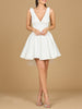 V Neck, A-Line Bridal Short Dress with Veil