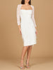 Long Sleeve Bridal Midi Gown with Feathers