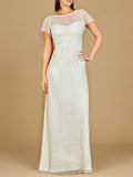 Beaded Flutter Sleeve Wedding Gown | Lara 51219