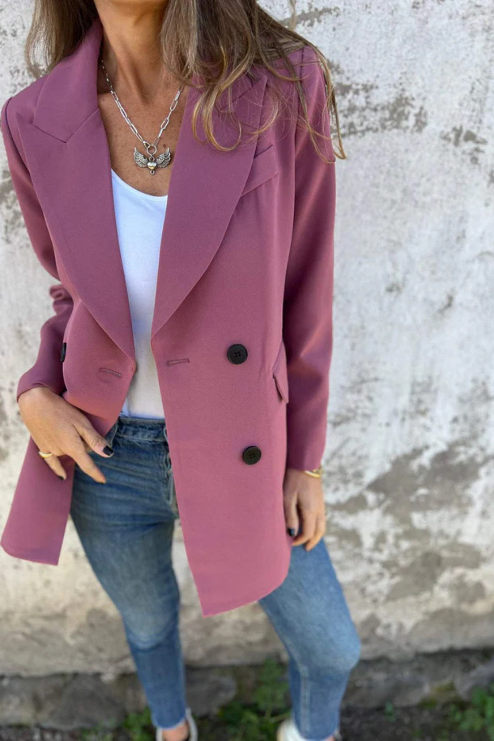 Full Size Collared Neck Long Sleeve Blazer