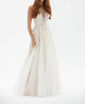 Illusion Bodice Wedding A-line Gown