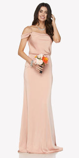 Juliet 641 Off Shoulder Long Dress Spaghetti Strap
