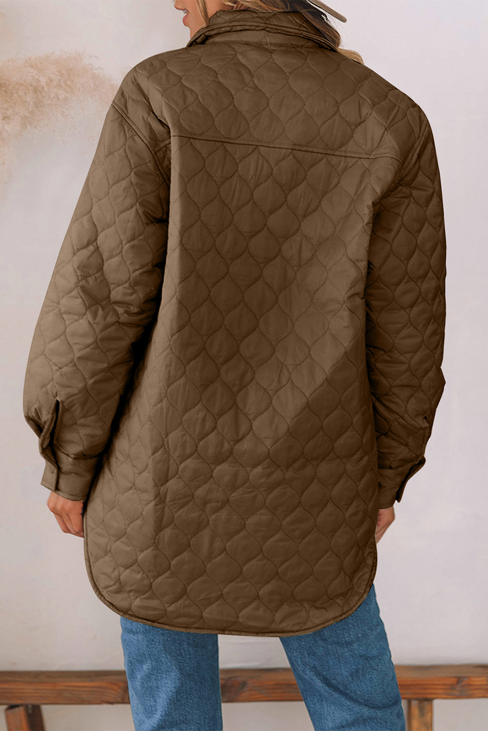 Our Best 100% Nylon Snap Down Collared Cushy Comfort Quilted Detail Winter Coat (Multicolor)