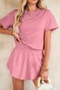 Luxury Cropped Tee and Ruffle High Waist Skort Set - treasures-4-u-2-day