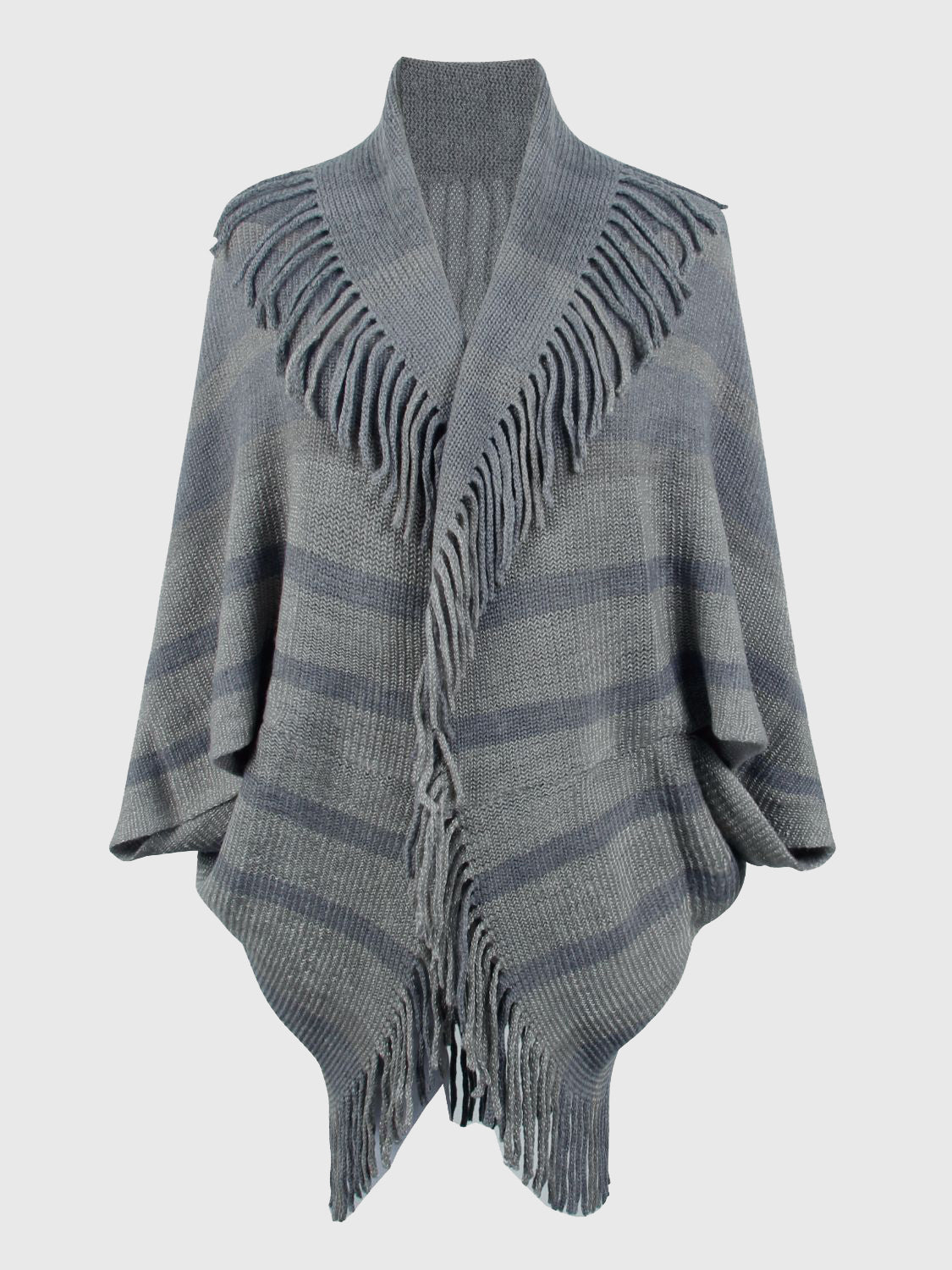 Monah Paloma 100% Polyester Pretty-n-Plush Fringe Detail Open Front Poncho (Multicolor)