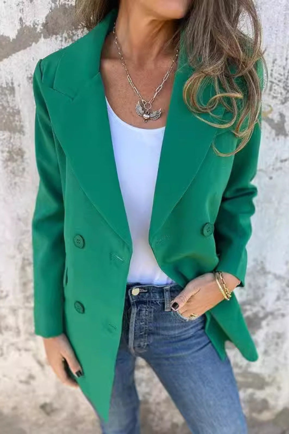 Full Size Collared Neck Long Sleeve Blazer