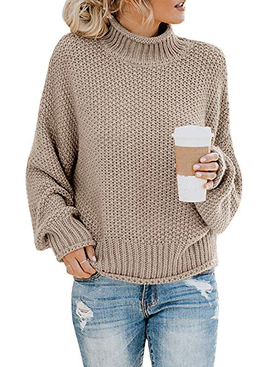 Our Best Polyester Blend Deluxe Cable Knit Turtleneck Dropped Shoulder Sweater (Multicolor)