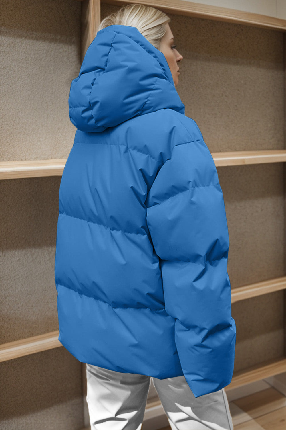 Our Best 100% Polyester Deluxe Comfy Cozy Thermal Plus Zip-Up Hooded Puffer Jacket (Multicolor)