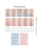 Ladivine 7445 Dress Strapless Floral Printed Fitted Soft Satin Dress