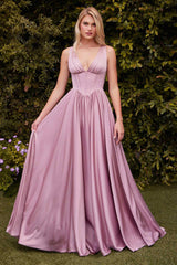 Ladivine 7447 Dress A-Line Soft Satin Gown