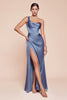 Ladivine 7448 Dress Long One Shoulder Satin Corset Gown