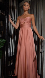 Strapless A-Line Satin Keyhole Dress