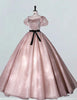 Girls' Pink Pleated Ball Gown | Boat Neck Quinceanera Dress with Sleeves