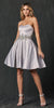Juliet 769 Embellished Waist Short Dress Strapless