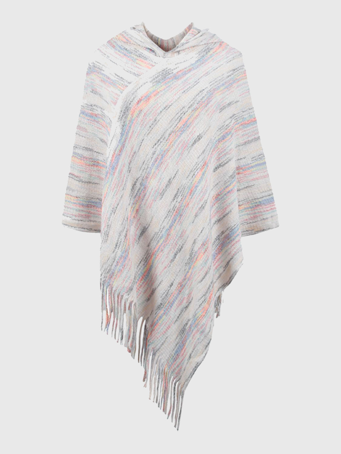 Monah Paloma 100% Polyester Pretty-n-Plush Fringe Hem Hooded Poncho (Multicolor)