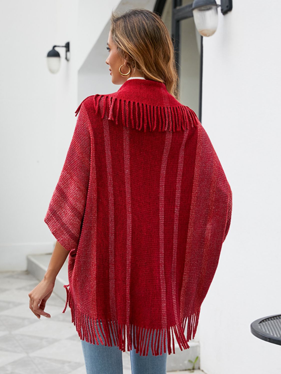 Monah Paloma 100% Polyester Pretty-n-Plush Fringe Detail Open Front Poncho (Multicolor)