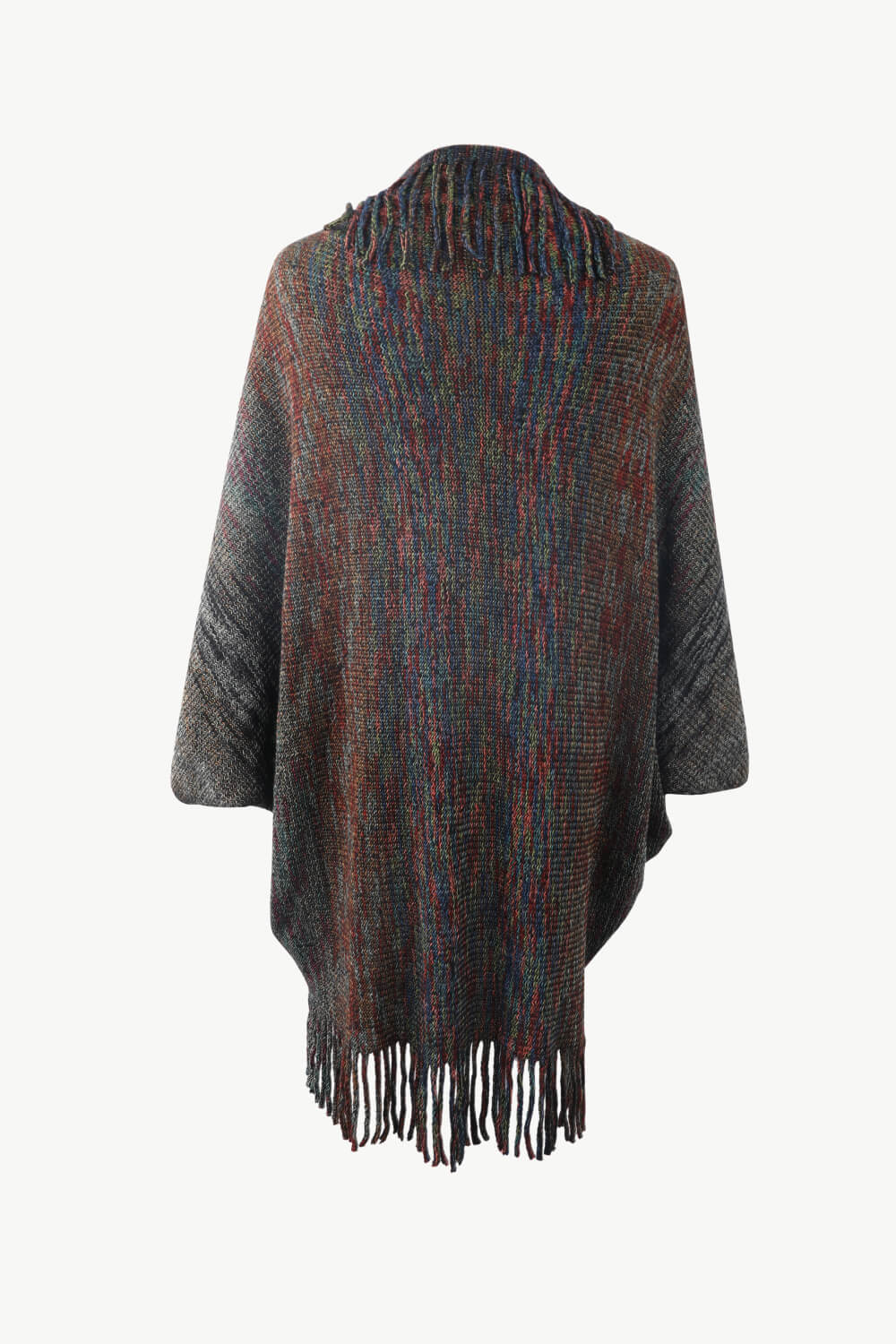 Monah Paloma Acrylic Blend Pretty-n-Plush Multicolored Fringe Trim Poncho (Multicolor)