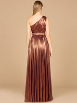 One Shoulder Metallic Dress - OUTLET