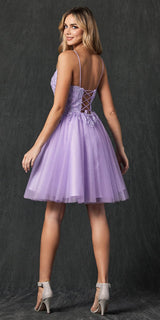 Juliet 860 Short Floral Applique BaDoll Dress