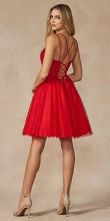 Juliet 860 Short Floral Applique BaDoll Dress