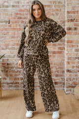 Leopard Patchwork Pullover and Drawstring Pant Set - treasures-4-u-2-day