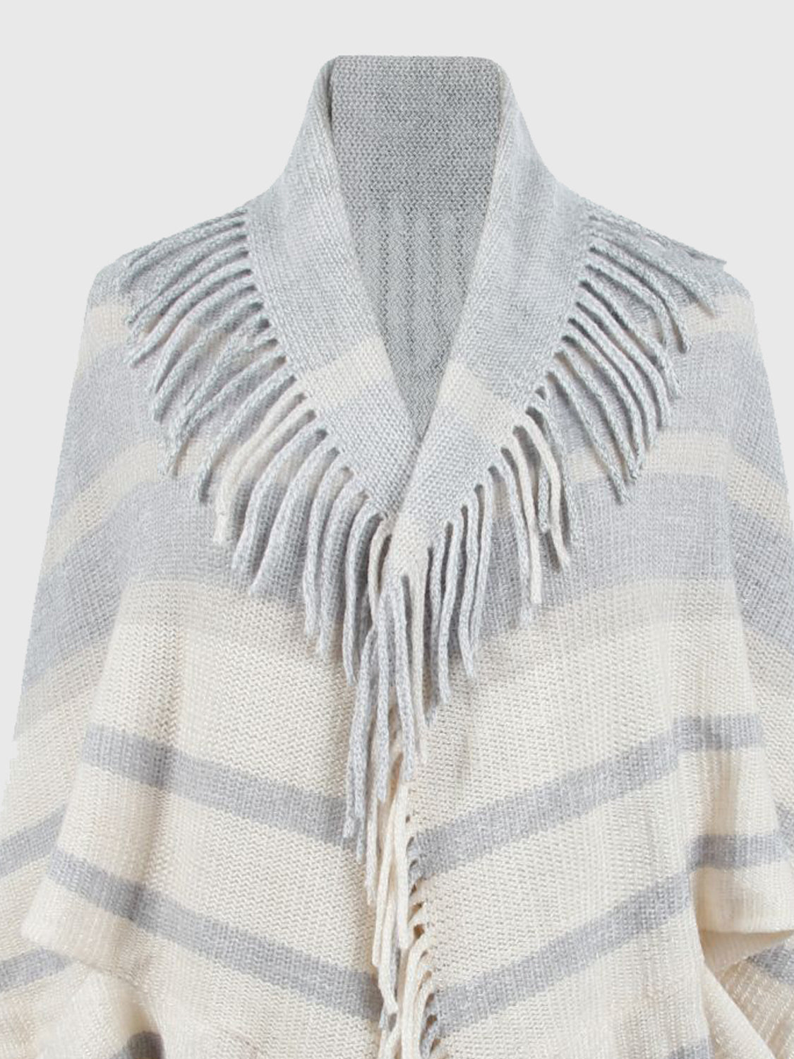 Monah Paloma 100% Polyester Pretty-n-Plush Fringe Detail Open Front Poncho (Multicolor)