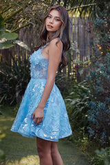 Juliet JT917A Dress Embroidered Lace with Corset Bodice Cocktail Dress