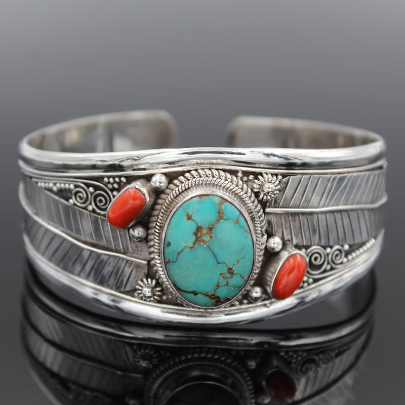 The Persian Princess Silver Cuff Majestic Stone Turquoise Bracelet Collection