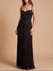 Lara 9917- Spaghetti Strap Beaded Gown