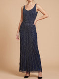 Lara 9920- Beaded V-Neck Gown