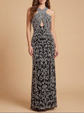 Beaded Cross Halter Dress | 9922