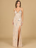Mirror Beaded Gown With High Slit
