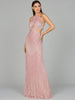 Halter Neck Beaded Dress with Cutouts