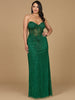 Embellished Strapless Gown with Slit | 9953