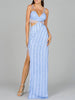 Cutout Beaded Gown with Fringes