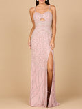 Embellished Gown with Slit And Low Back