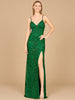 Body Con V-Neck Beaded Gown