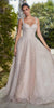Andrea & Leo A1180 Long Pearleque Ball Gown with Crystal Strap