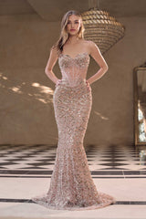 Andrea & Leo A1481 Fitted Strapless Sweetheart Corset Bodice Gown