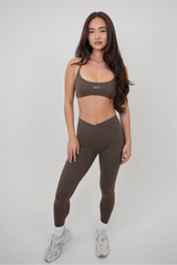 My Time Is Divine Brown Sculpt V-Waist Legging - treasures-4-u-2-day