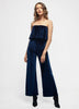 Women's Ribbed Velvet Tube Top Jumpsuit In Ultra Marine - treasures-4-u-2-day
