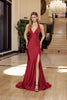 Nox Anabel C1723 Stretch Satin Halter Neckline Fitted Prom Gown