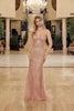 Nox Anabel C1848 Fitted Beaded Tulle Strapless Keyhole Bodice Prom Gown