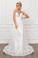 Nox Anabel C461 A-Line V-Neck Side Cutout Lace Strap Ball Gown
