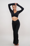 I Am Present Black Stretch Flare Legging - treasures-4-u-2-day
