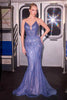Ladivine CC0801 Sculpted Sweetheart Crystal Beading Fitted Evening Gown