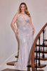 Ladivine CC416C Dress Sequin Strapless Plus Size Fitted Gown