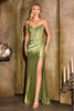 Ladivine CC491  Strapless Sweetheart Corset Bodice Fitted Satin Dress