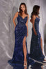 Ladivine CC498 Radiating Glamour Thigh High Slit Formal Gown
