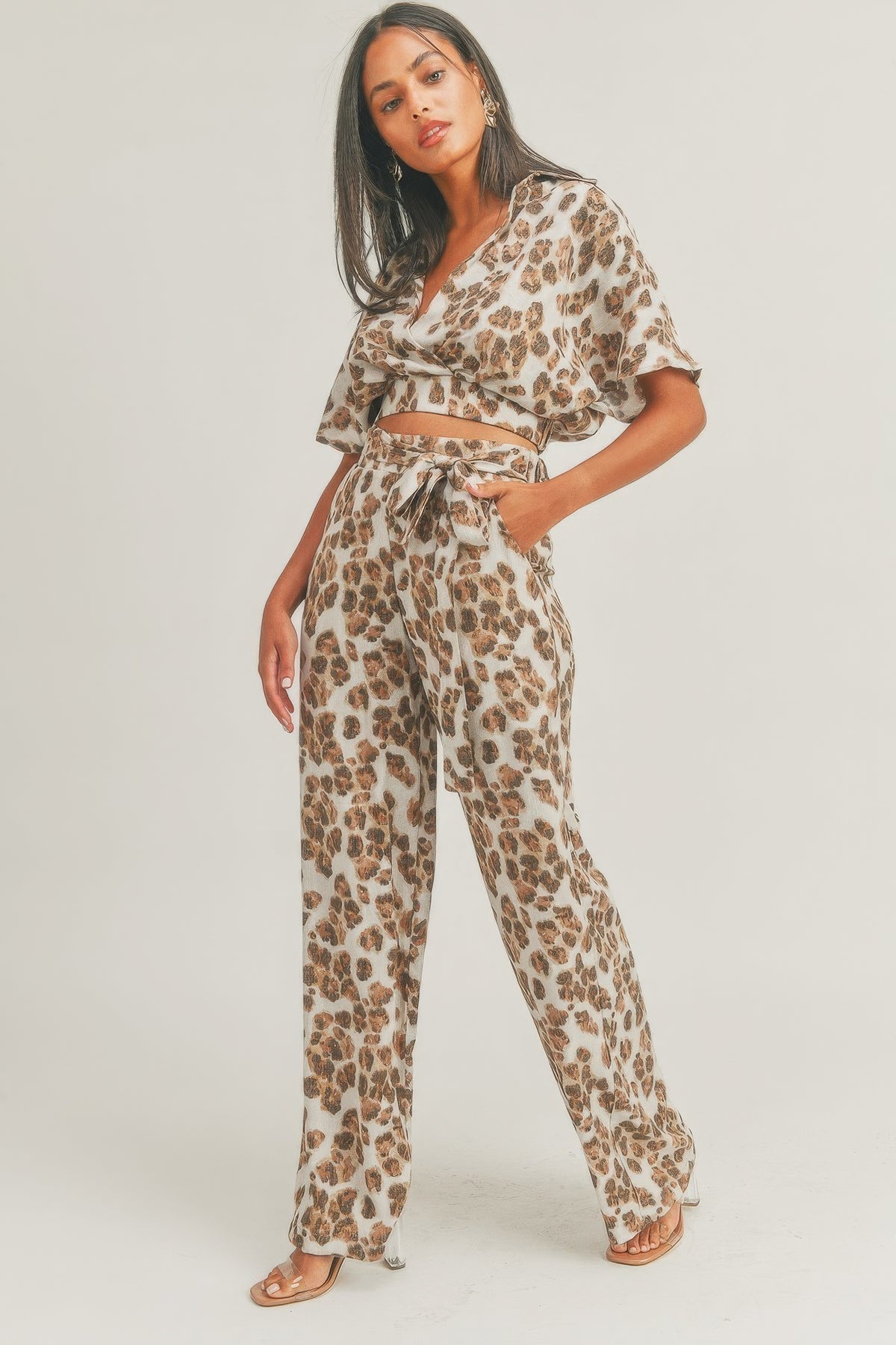 Crop Top Animal Print Set